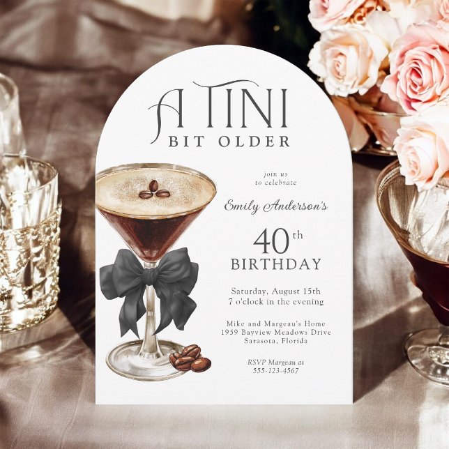Invitation pour 40 ans Tini Un Peu Plus Âgé Espres (May be ordered in both printed and instant download digital formats.)