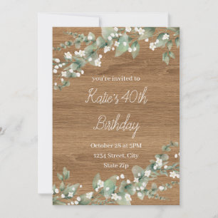 Invitation pour 40 ans – Vert rustique Quarante
