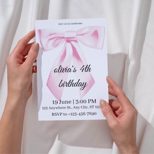 Invitation pour 4ème anniversaire fille  (Créateur téléchargé)