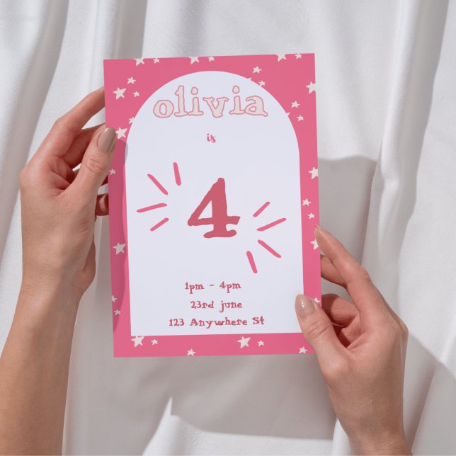 Invitation pour 4ème anniversaire fille  (Créateur téléchargé)