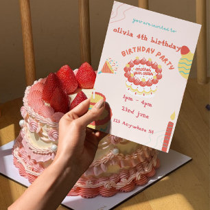 Invitation pour 4ème anniversaire fille 
