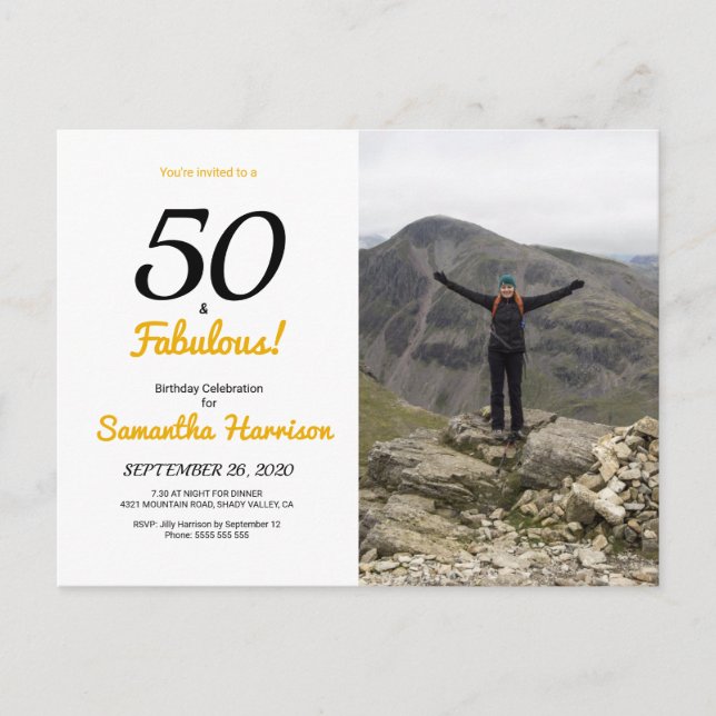Invitation pour 50 ans d'anniversaire fabuleux (Devant)