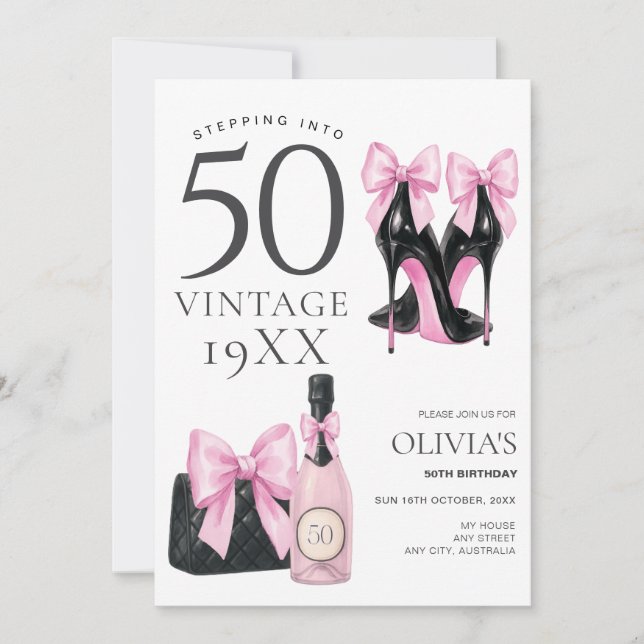 Invitation pour 50 ans Fêter le 50ème anniversaire (Devant)