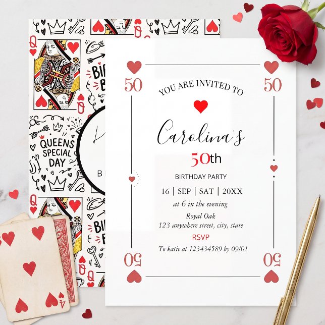 Invitation pour 50e anniversaire carte à jouer cas (Créateur téléchargé)