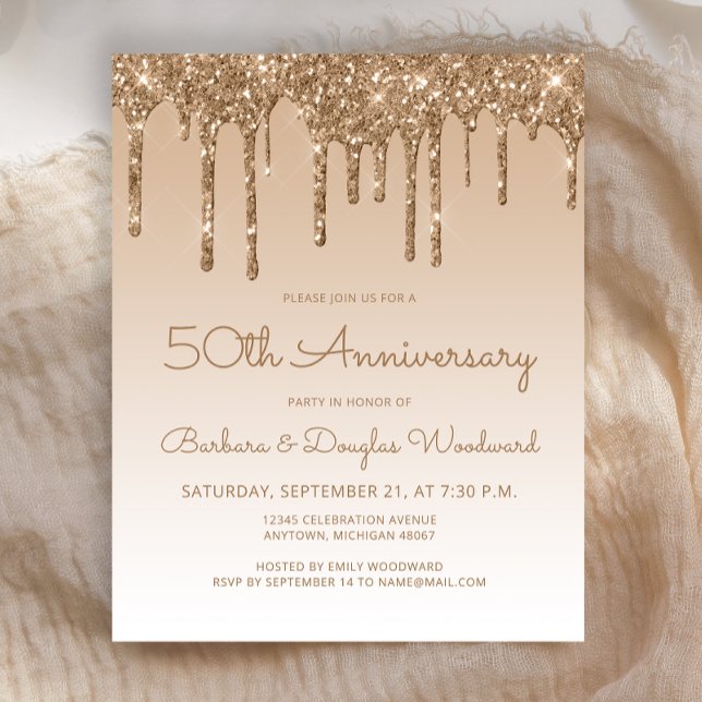 Invitation pour 50e anniversaire de mariage Budget (Créateur téléchargé)