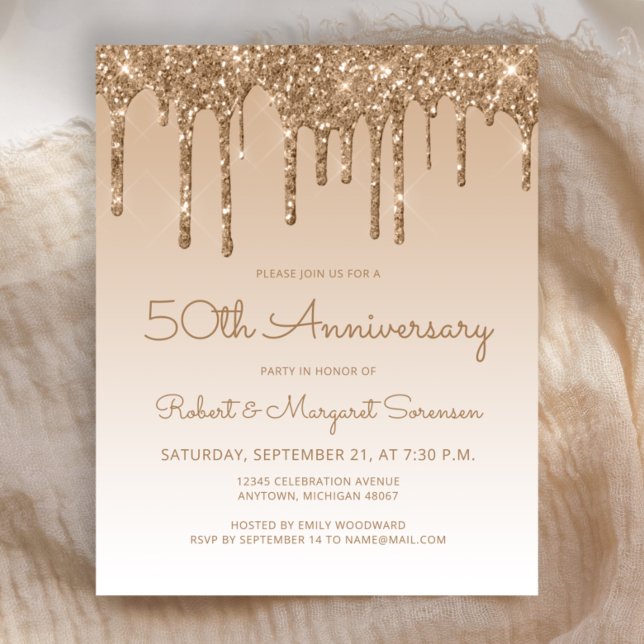 Invitation pour 50e anniversaire de mariage Budget (Créateur téléchargé)