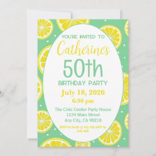 Invitation pour 50e anniversaire, motif de citron