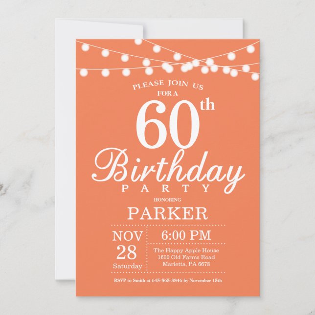 Invitation pour 60e anniversaire Corail (Devant)