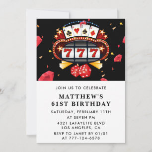 Invitation pour 61e anniversaire carte à jouer Cas