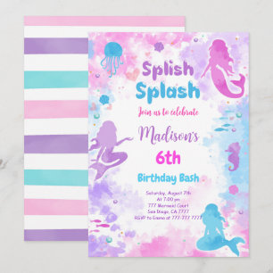 Invitation pour 6ème anniversaire sirène