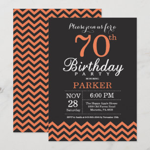 Invitation pour 70e anniversaire Chevron noir et c