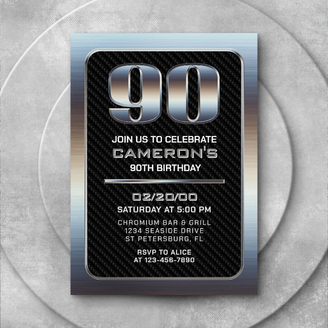 Invitation pour 90e anniversaire masculin (Créateur téléchargé)