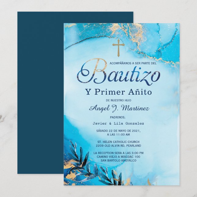 Invitation pour Anniversaire et Baptême (Devant / Derrière)