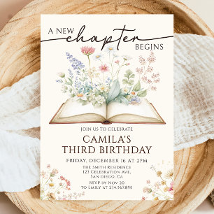 Invitation pour anniversaire Floral Storybook Un N