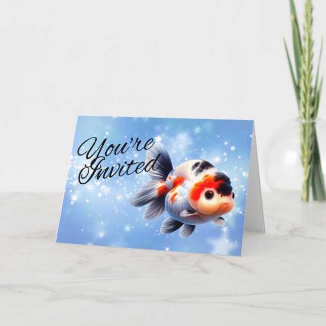 Invitation pour aquarium de poissons rouges fancy  (Devant)