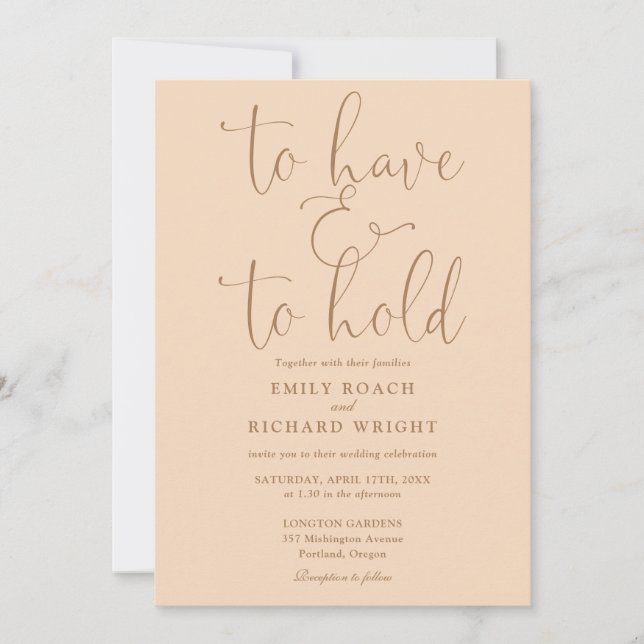 Invitation Pour Avoir Et Maintenir Le Mariage De Peach Soft S (Devant)
