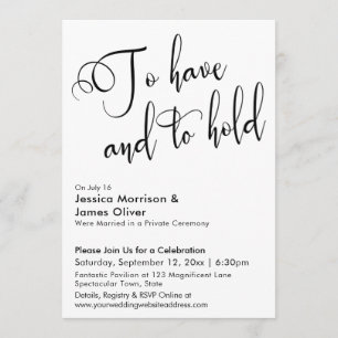 Invitation Pour Avoir et pour Garder Calligraphie sur Récepti