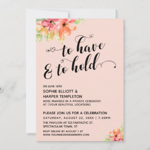 Invitation Pour Avoir Et Pour Tenir Les Coeurs Script Flush F