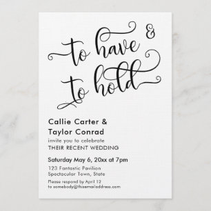 Invitation Pour avoir et pour tenir une typographie de script