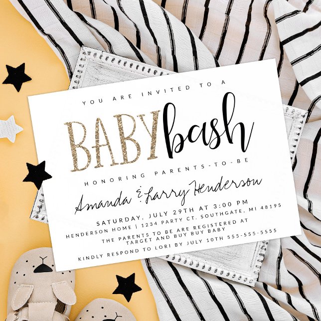 Invitation pour Baby Bash, Shower de bébé pour cou (Créateur téléchargé)