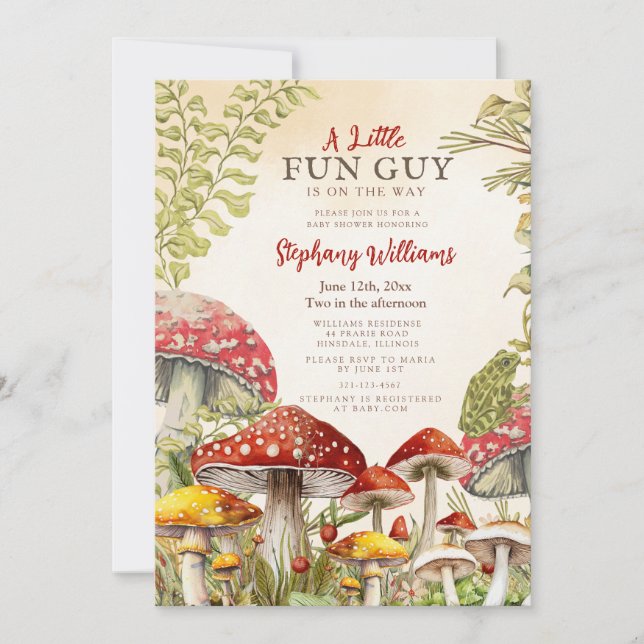 Invitation pour Baby Shower A Little Fun Guy | Boi (Devant)