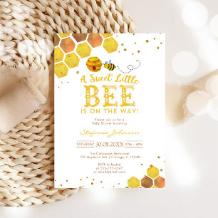 Invitation pour Baby Shower Abeille Chérie Miel