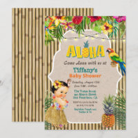 Invitation pour Baby Shower Aloha Luau Tropical