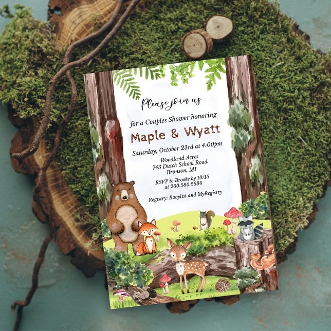 Invitation pour Baby Shower Animaux de la Forêt (Créateur téléchargé)