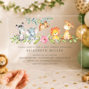 Invitation pour Baby Shower Animaux de Safari Sucr