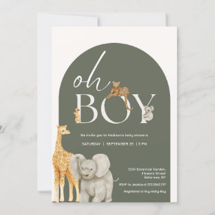 Invitation pour Baby Shower Animaux Mignons de la 
