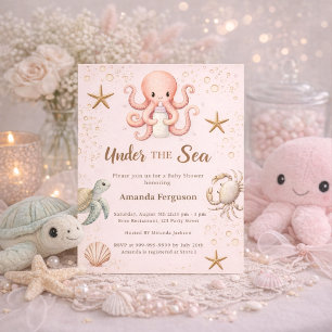 Invitation pour Baby Shower : Animaux sous l'eau r