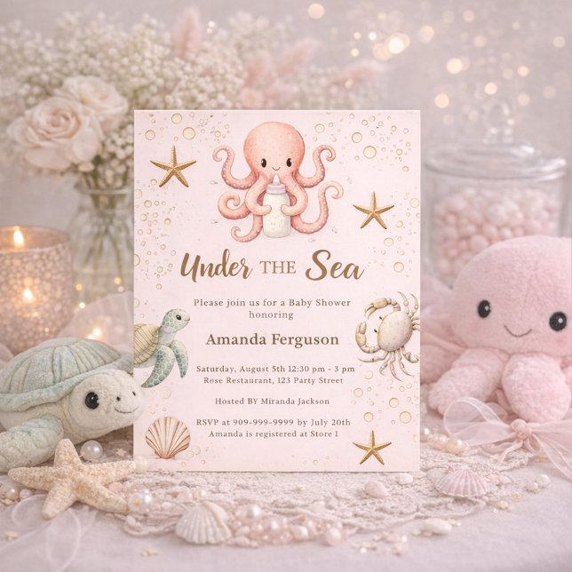 Invitation pour Baby Shower : Animaux sous l'eau r (Créateur téléchargé)