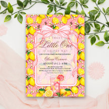 Invitation pour Baby Shower au Citronnade Rose Suc