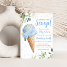Invitation pour Baby Shower au thème de glace bleu