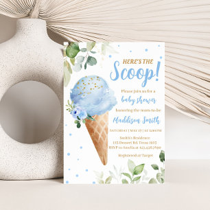 Invitation pour Baby Shower au thème de glace bleu