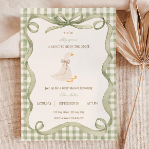 Invitation pour Baby Shower au thème de l'oie drôl