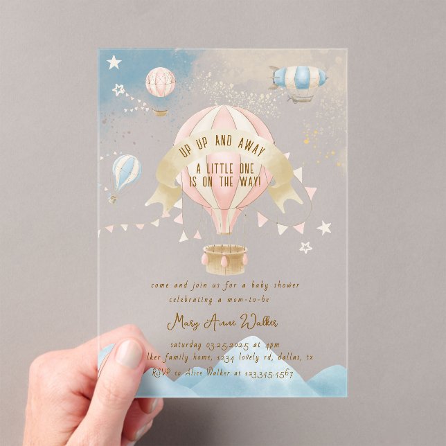 Invitation pour Baby Shower au thème Montgolfière  (In situ (ordinateur de poche))