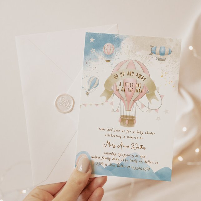 Invitation pour Baby Shower au thème Montgolfière  (Créateur téléchargé)