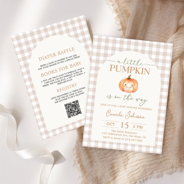 Invitation pour Baby Shower automnal Petit Citroui (Créateur téléchargé)