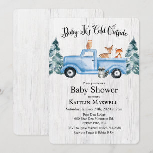 Invitation pour Baby Shower avec Camion et Animaux