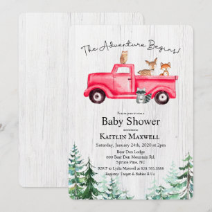 Invitation pour Baby Shower avec Camion et Animaux