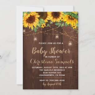 Invitation pour Baby Shower avec Guirlande Lumineu