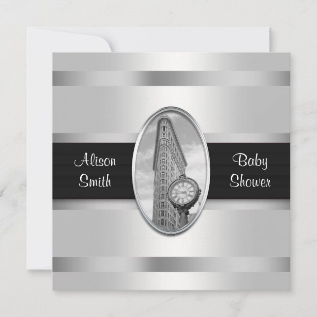 Invitation pour Baby Shower avec le Flatiron Build (Devant)