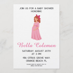 Invitation pour baby shower avec un adorable noeud