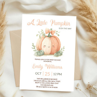 Invitation pour Baby Shower avec un Petit Citrouil
