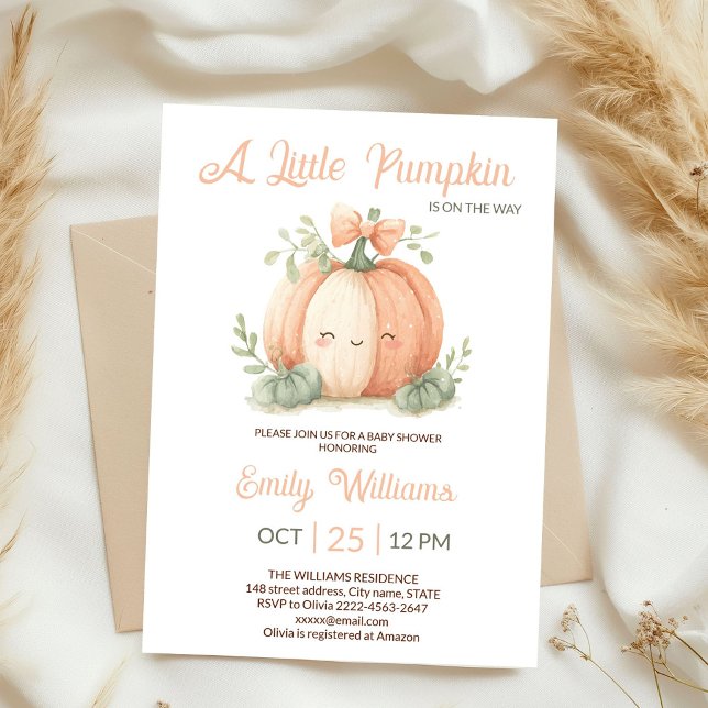 Invitation pour Baby Shower avec un Petit Citrouil (Créateur téléchargé)