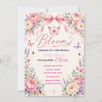 Invitation pour Baby Shower Baby in Bloom Floral
