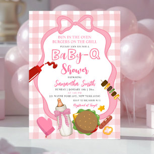 Invitation pour baby shower Babyq à carreaux avec