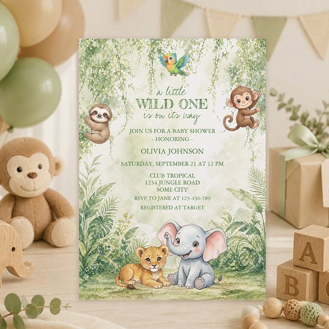 Invitation pour Baby Shower : Bébé de la Jungle Tr (Créateur téléchargé)