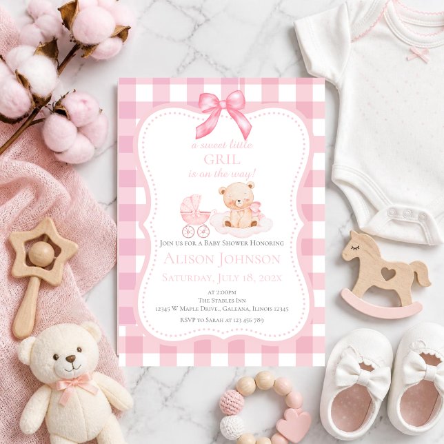 Invitation pour Baby Shower Bébé Fille  (Créateur téléchargé)